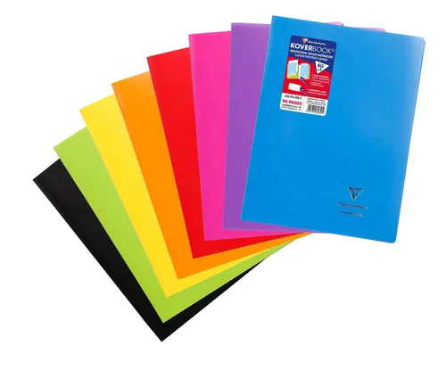 Clairefontaine Koverbook A4 40x blickdicht - Praktisches 2in1-Produkt: Heft und Schutzhülle in einem, inklusive 2 Klarsichthüllen zur sicheren Aufbewahrung von Unterlagen und als Lesezeichen nutzbar.