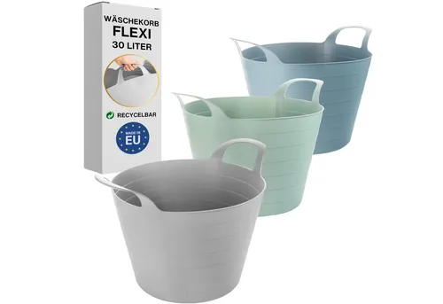 Centi Wäschewanne Geräumige Wäschewanne mit Griffen für Haushalt (2er-Set), Waschschüssel mit Griffen