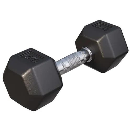 GORILLA SPORTS Hexagon Kurzhantel 2-50 kg - Gerändelt und Verchromt - Kurzhanteln für effektives Ganzkörpertraining: Ergonomische Griffe und rutschfeste Gummibeschichtung für einen sicheren Halt. Ideal für Einsteiger und Profis.