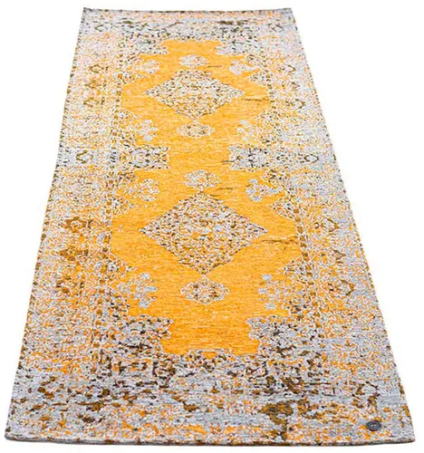 TOM TAILOR HOME Teppich Funky Orient Kirman - Rechteckiger Vintage Teppich in goldfarben, 75x290 cm, maschinell gewebt, robust und pflegeleicht, ideal für stilvolle Wohnräume.