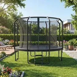SONGMICS Gartentrampolin Ø 305/366 cm – Sicherheit und Spaß für die ganze Familie - Erleben Sie unbeschwerten Sprungspaß mit dem SONGMICS Gartentrampolin. Das gepolsterte Gestell und das engmaschige Sicherheitsnetz garantieren Sicherheit beim Spielen. Ideal für aktive Familienmomente im Garten!