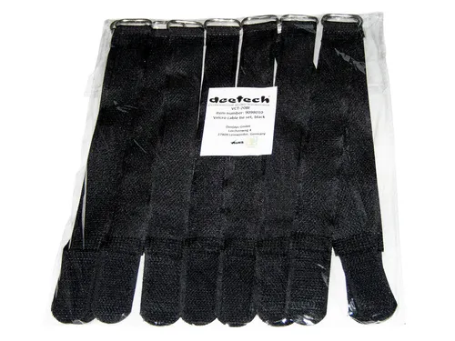 St. Kabelklett Klettband Kabel-Klettband Kabelbinder, 200x20mm, schwarz 10