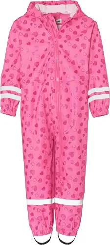 Playshoes Regenoverall in Pink, Größe 98 - Baby-regenhosen aus wasserabweisendem Material mit reflektierenden Details, ideal für nasse Tage – schützt Ihr Baby zuverlässig und sorgt für trockene Abenteuer!