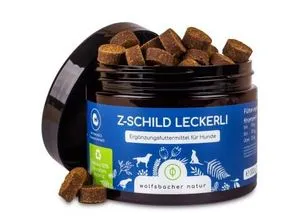 Wolfsbacher Z-Schild Snack für Hunde - Natürliche Funktionssnacks für aktive Hunde - Leckere 140 Snacks mit einer einzigartigen Kombination aus natürlichen Zutaten für mehr Wohlbefinden. Ideal für Hunde, die viel Zeit in der Natur verbringen.