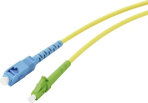 Vivanco Glasfaser Netzwerkkabel LC/APC zu SC/UPC, 10 Gbit - Kabel für Hochgeschwindigkeits-Internet mit LC/APC- und SC/UPC-Steckern, ideal für Gigabit-Ethernet und störungsfreie Datenübertragung dank Glasfasertechnologie.
