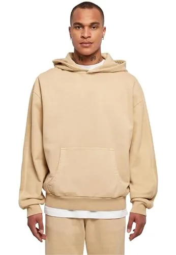 Urban Classics Herren Heavy Terry Garment Dye Hoody 5XL unionbeige - Kapuzenpullover für Herren, aus schwerer Baumwolle im lässigen Loose Fit, ideal für entspannten Tragekomfort mit dreiteiliger Kapuze und praktischer Känguru-Tasche.