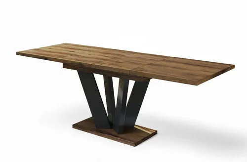 Endo-Moebel Esstisch Alex, erweiterbar 130-210 cm - Esstisch Alex, eleganter Säulentisch mit schwarz matten Tischbeinen, ausziehbar von 130 cm auf 210 cm für gesellige Abende. Hochwertige Verarbeitung und pflegeleichtes Nachbildungsfurnier.