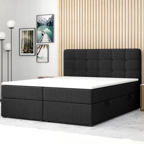 Boxspringbett Athen Chesterfield Optik 180x200cm in schwarz von M-Punkt