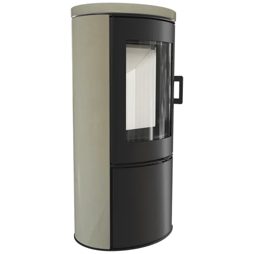 Kaminofen aus Stahl KRATKI AB S/DR ECO 5,5 kW Ø 150 Fassadenverkleidung creme