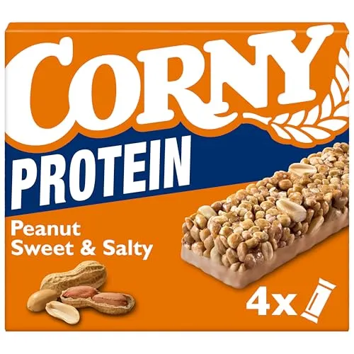 Corny Classic Protein Erdnuss Süß & Salzig | 24% Protein | Snack für Sport und Büro | 4 x 25 g