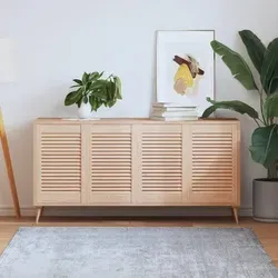 vidaXL Schranktüren Lamellen-Design 4 Stk. 61,5x39,4 cm - Zubehör für Möbel, stilvolle Lamellentüren aus massivem Kiefernholz für optimale Luftzirkulation und rustikale Eleganz.