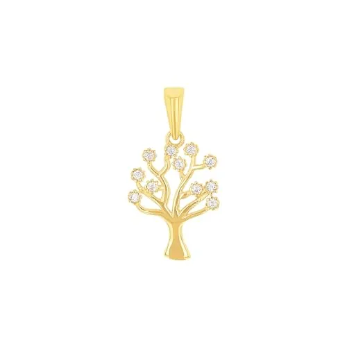 Amor Lebensbaum Motivanhänger für Damen, 1,9 cm, Gold von Amor