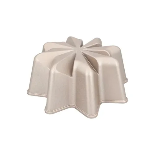 Birkmann Contoura Stern 24cm - Backform mit goldfarbener Antihaftbeschichtung für leichtes Lösen des Kuchens. Hergestellt aus schwerem Aluguss für optimale Wärmeleitung und gleichmäßiges Backen bis 200°C.