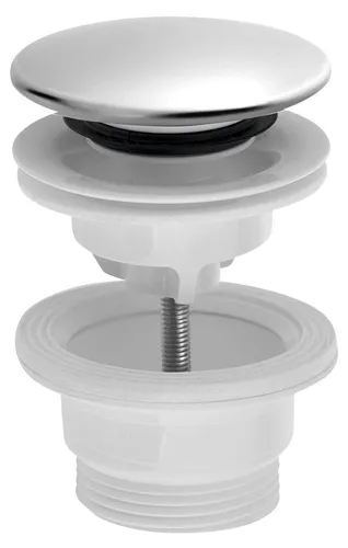 Bruckner Waschbecken-Ablaufgarnitur 5/4“, klick-klack, große Stopfen, 4-45mm, ABS / Edelstahl