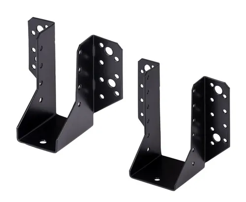 Alberts Balkenschuh Typ A - 64 x 128 mm - 25er Set - schwarz - Hochwertiger Balkenschuh aus verzinktem Stahl, ideal für stabile Konstruktionen. Mit 22 Löchern für vielseitige Einsatzmöglichkeiten und geprüfter Qualität von Alberts.