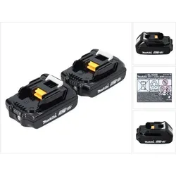 Makita Akku Power Set 18 V mit 2x BL 1820 B Akku - Werkzeugakkus, 2x 2,0 Ah Li-Ion Akku mit nur 24 Minuten Ladezeit für schnelle Einsatzbereitschaft und lange Lebensdauer, kompatibel mit allen 18 V Makita Geräten.