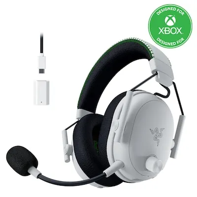Razer BlackShark V3 Pro - Kabelloses Gaming-Headset für Xbox in Weiß - Kopfhörer mit 2,4-GHz-Funkverbindung für geringe Latenz und bis zu 70 Stunden Akkulaufzeit, ideal für Wettkampf- und Hobbyspieler.