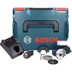 Bosch GWS 12V-76 Akku-Winkelschleifer [solo] - Akku-Winkelschleifer mit 12 V Leistung, kabellos für maximale Flexibilität und ideal für präzise Schleifarbeiten überall einsetzbar.