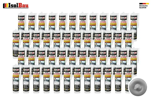 Sanitär Silikon Grau 48 x 300 ml Dichtstoff Kleben Bad Küche Abdichten Dusche