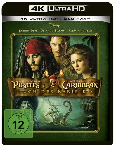 Pirates of the Caribbean - Fluch der Karibik 2 (4K Ultra HD) - Filme, atemberaubende 4K Ultra HD Qualität für ein unvergessliches Kinoerlebnis, inklusive Blu-ray 2D.