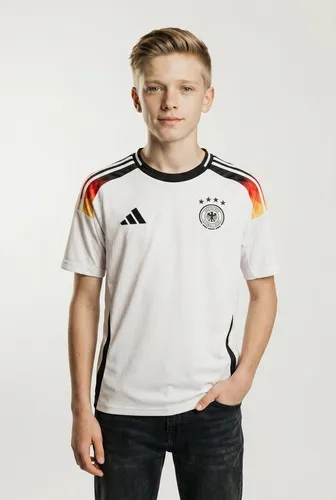 adidas Sportswear Fußballtrikot DFB H JSY FAN Y WHITE - Stylisches Fußballtrikot für junge Fans, ideal für Spieltage und den Alltag. Das Interlock-Material sorgt für hohen Tragekomfort. Unterstütze dein Team mit dem ikonischen DFB-Design und den markanten adidas 3-Streifen.