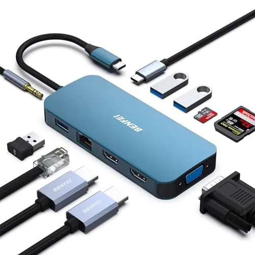 Produktbild BENFEI Docking Station USB C MST Hub