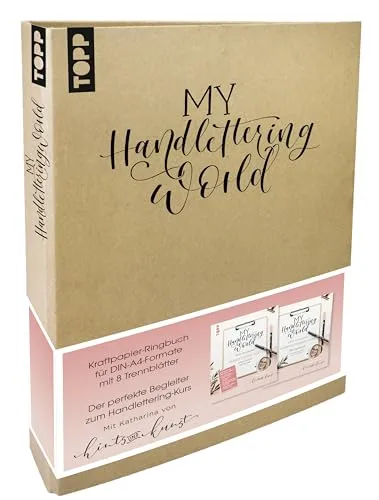 Frech My Handlettering World Ringbuch DIN A4: Kraftpapier-Ringbuch zum individuellen Gestalten mit 8 Trennblättern