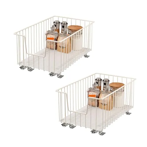 bremermann Schrank-Korbauszug 2er Set, 30 cm Breite, Teleskop-Vollauszug für Küchen- und Badschränke