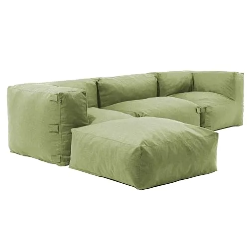 Oviala Ecksofa, modular, 4-Sitzer, Kaktusgrün – Mixi von Oviala