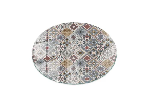 Tulup Tischplatte Ersatzplatte Glas Mosaikmuster in grau von Tulup