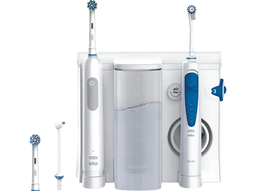 Oral-B PRO 1 Oral Health Center + OxyJet Munddusche - Elektrische Zahnbürste mit 3 Putzprogrammen, für optimale Plaque-Entfernung und verbessertes Zahnfleischgefühl