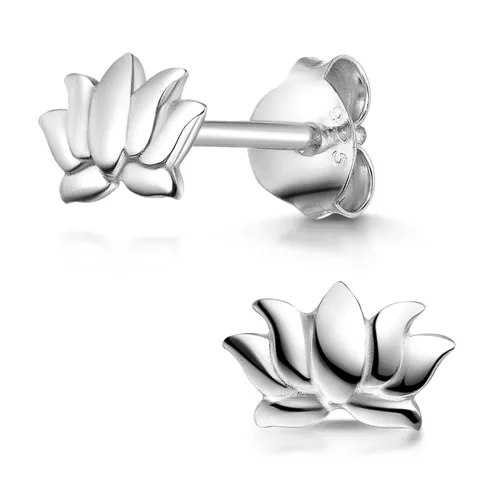 MATERIA Lotus Ohrstecker aus 925er Sterlingsilber