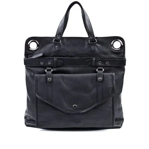 BACCINI große Wickeltasche echt Leder - Baby-Tasche WENDY XL - Schultertasche Damentasche mit Schultergurt - Damen schwarz handgefertigt