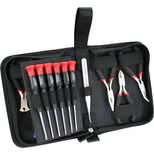 InLine® Präzisions Zangen und Schraubendreher Set, 19-teilig - Werkzeugset für präzise Arbeiten mit ergonomischem Design und langlebigen Materialien, ideal für Elektronik und Modellbau.