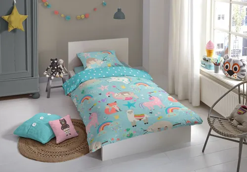 Good Morning Babybettwäsche Renforcé Moody blau 100x135 cm in blau von Good Morning