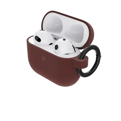 OtterBox Soft Touch Kopfhörer Hülle für AirPods 3. Gen 2021, stoßfeste, sturzsichere, ultraflache, Kratz- und Abriebfeste Schutzhülle für Apple AirPods, inklusive Karabiner, Braun