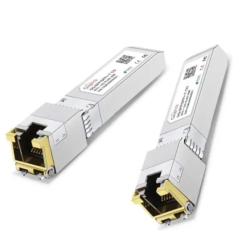 GIQITCK 2Pack 10GBASE-T SFP+ RJ45 Transceiver, 1.25G/2.5G/5G/10G SFP+ auf RJ45 Kupfer Modul für Cisco SFP-10G-T-S, Ubiquiti UF-RJ45-10G, D-Link, Supermicro, Netgear, TP-Link, Linksys, bis 30m