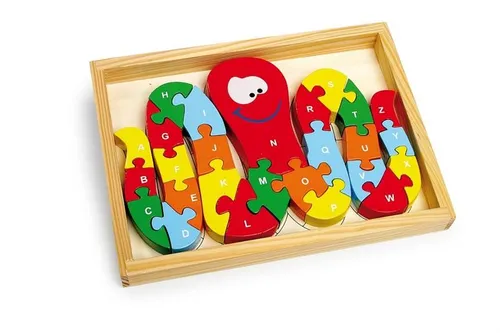 Puzzle Tintenfisch ABC, Holzpuzzle, Kinderpuzzle, Lernpuzzle, 26 Teile