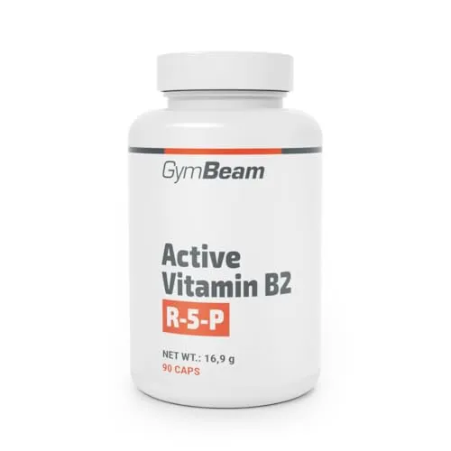 GymBeam Aktives Vitamin B2 (R-5-P) – Energie & Müdigkeit Reduzierung, hohe Bioverfügbarkeit, unterstützt Haut & Sehkraft, vegan, gluten- & laktosefrei, 90 Kapseln