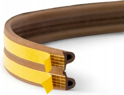 Dichtung, Dichtungsband für Fenster und Türen, Länge: 5 m, 9 x 5,5 mm, braun, P-Profil, aus EPDM