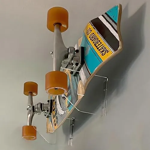 WANLIAN Skateboard-Wandhalterung, Display-Rack, Skateboard-Wandregal, Display-Rack, Aufhänger, Skateboard-Wandhalterung, Deck-Rack (transparent, 1 Paar)