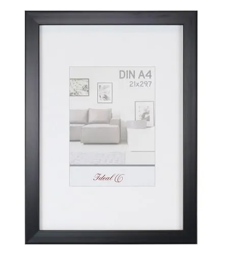 IDEAL TREND Livorno Holzoptik Kunststoff Bilderrahmen Wanddeko Collage Poster Bilder Foto Rahmen: Farbe: Schwarz | Format: 13x18