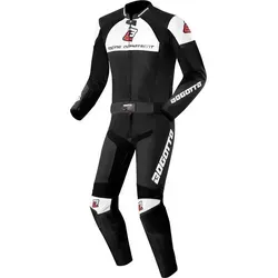 Bogotto Losail 2-Teiler Motorrad Lederkombi, schwarz-weiss, Größe 54 für Männer
