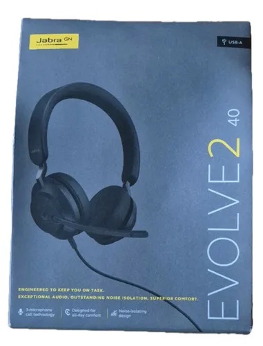 Jabra Evolve2 40 USB-A MS Stereo Kopfbügel Headset in schwarz von Jabra