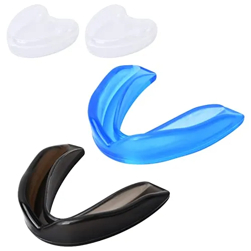 Stücke Mundschutz Blau und Schwarz für Zahnspange Mundschutz Kinder Boxen Sport zahnschutz kampfsport blau mit Hygiene Teeth Guard für Kampfsport MMA Boxen Kickboxen Hockey Football 2