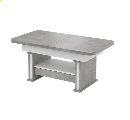 designimpex DA-555 Ausziehbarer Couchtisch Beton/Weiß von Design Impex