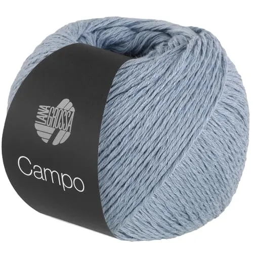 LANA GROSSA Campo | Feines, mehrfach verzwirntes Baumwoll-Mischgarn mit Struktur | Handstrickgarn aus 65% Baumwolle & 25% Viskose & 10% Leinen | 50g Wolle zum Stricken & Häkeln | 165m Garn FB 4