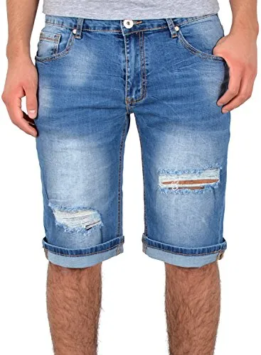 ESRA Herren Jeans Shorts AS431 – Kurze Hosen im Destroyed Look - Stylische ESRA Herren Jeans Shorts im Destroyed Look, ideal für den Sommer. Hoher Tragekomfort und 5-Pocket Style bieten vielseitige Kombinationsmöglichkeiten für jeden Anlass.