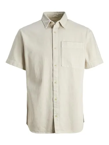 JACK & JONES Jjicreek Jjshirt S/S Wi 075 Sn - Herrenhemd mit regulärer Passform, bietet ein angenehmes Tragegefühl und eine weiche Haptik für den ganzen Tag.