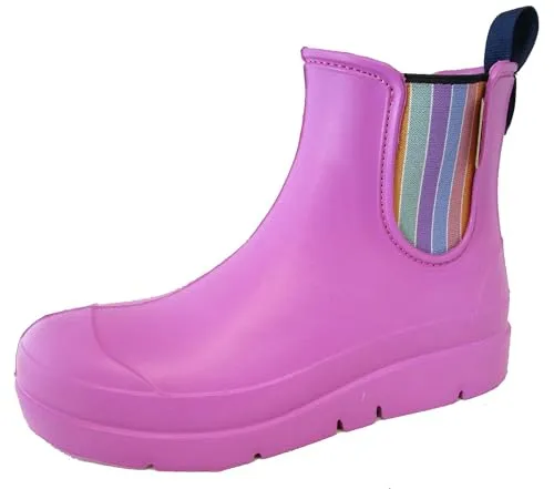Fischer Damen Stiefelette 201034 - Pflegeleichte Gummistiefel in Pink, Größe 41 EU - Wanderschuhe für regnerische Tage! Strapazierfähiges, pflegeleichtes Obermaterial und praktische Stretcheinsätze für einfaches Hineinschlüpfen. Weiche Innenausstattung und robuste Laufsohle für optimalen Komfort.